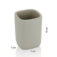 Set bagno LOEN in ceramica bianca e legno naturale