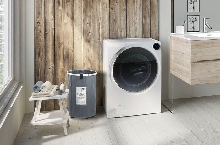 Cesto biancheria GRANT-ROUND in bambù e tessuto con coperchio