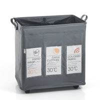 Set 3 cesti biancheria GRANT-B in bambù e tessuto beige