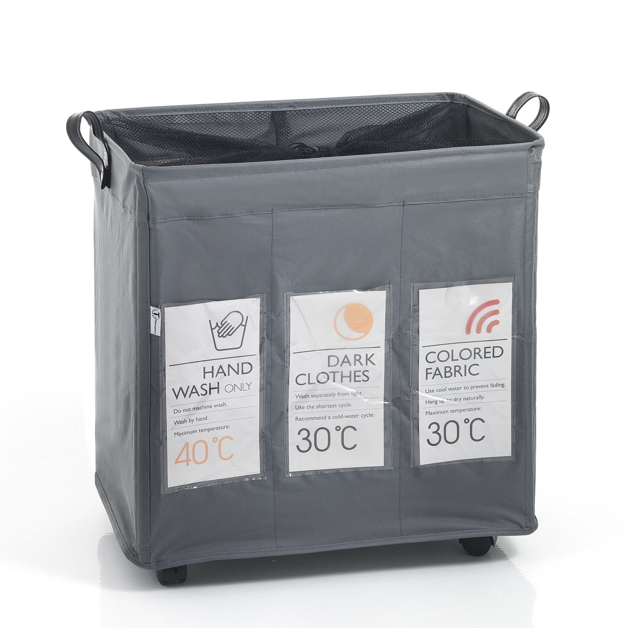 Set 3 cesti biancheria GRANT-B in bambù e tessuto beige