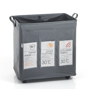 Set 3 cesti biancheria GRANT-B in bambù e tessuto beige