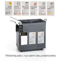 Set 3 cesti biancheria GRANT-B in bambù e tessuto beige