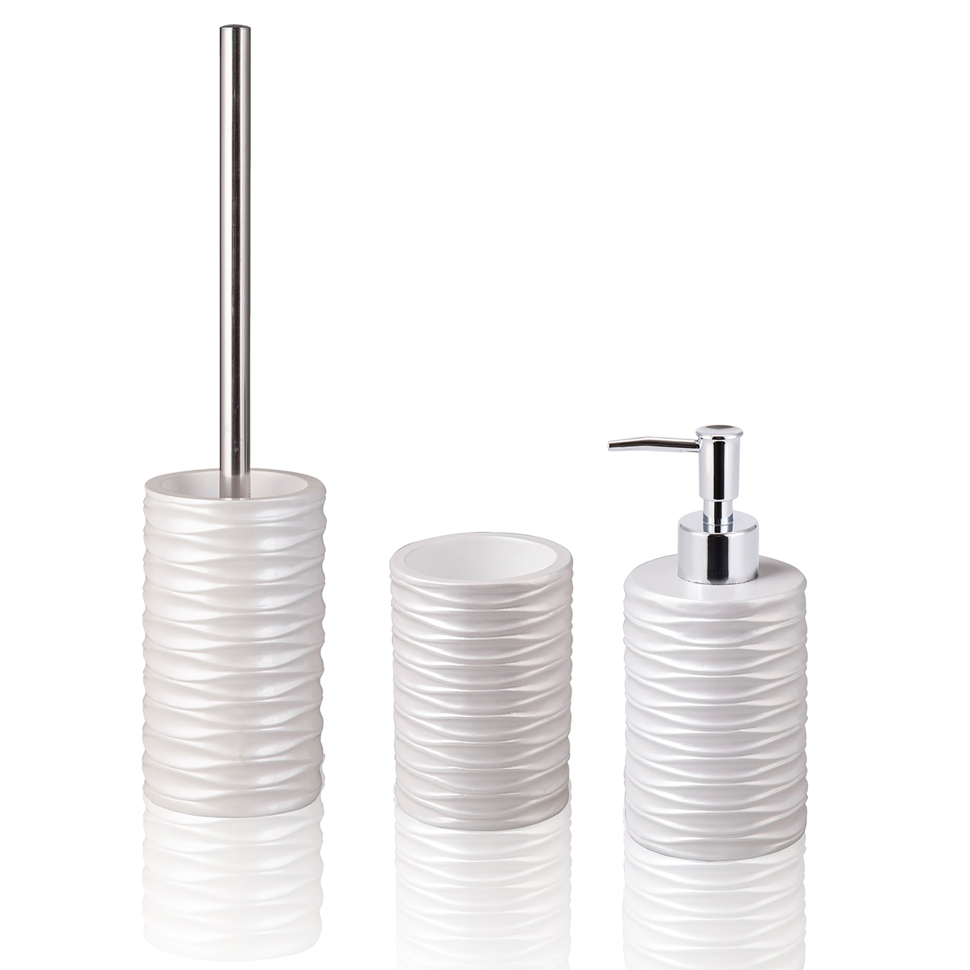 Set bagno AROS in ceramica effetto pietra grigia opaca