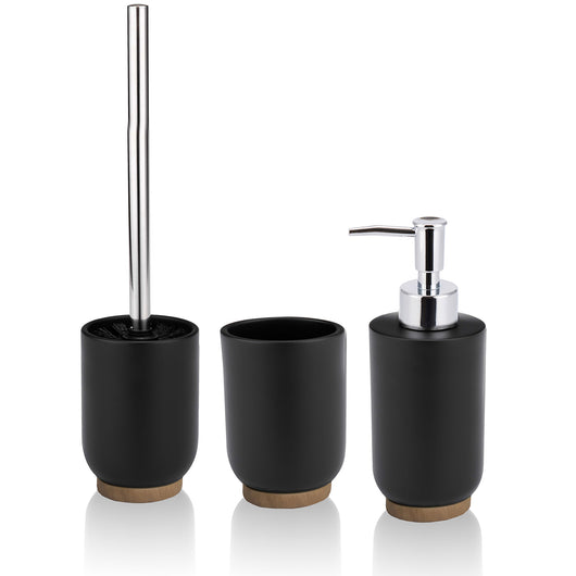 Set bagno HEME in ceramica con texture rigata e finitura opaca