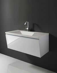 Base sospesa 1 anta in legno nobilitato con finitura opaca