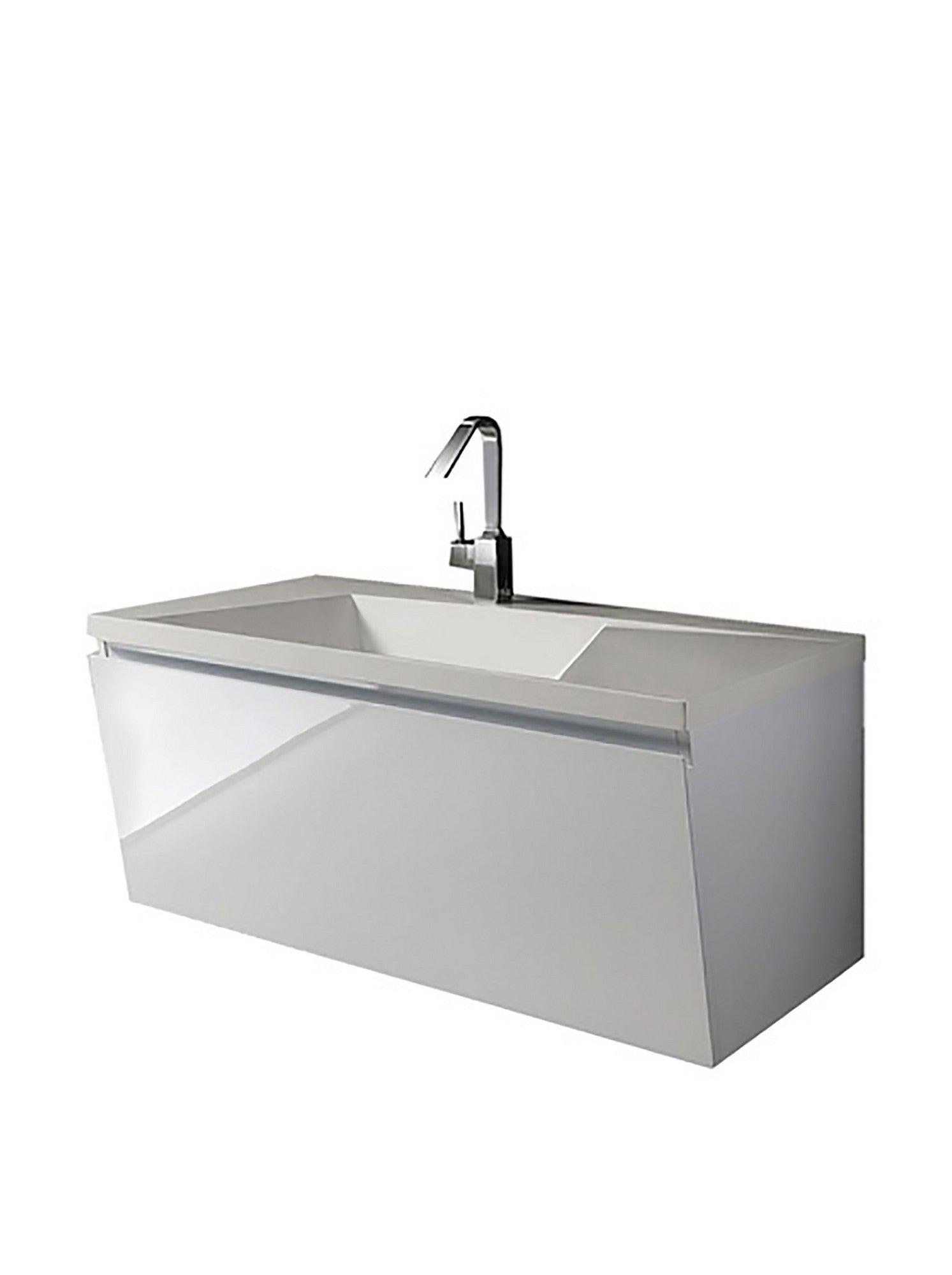 Base sospesa 1 anta in legno nobilitato con finitura opaca