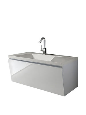 Base sospesa 1 anta in legno nobilitato con finitura opaca