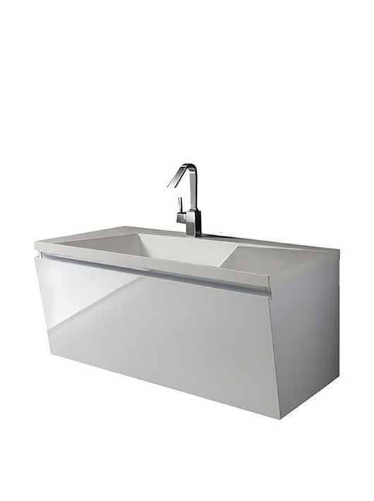 Base sospesa 1 anta in legno nobilitato con finitura opaca