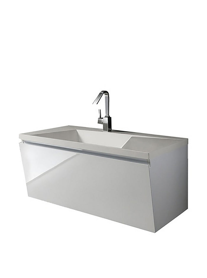 Base sospesa 1 anta in legno nobilitato con finitura opaca