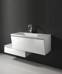 Base sospesa 1 anta in legno nobilitato con finitura opaca