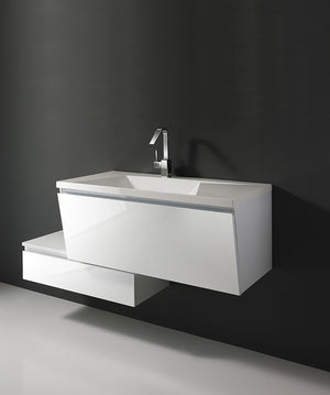 Base sospesa 1 anta in legno nobilitato con finitura opaca