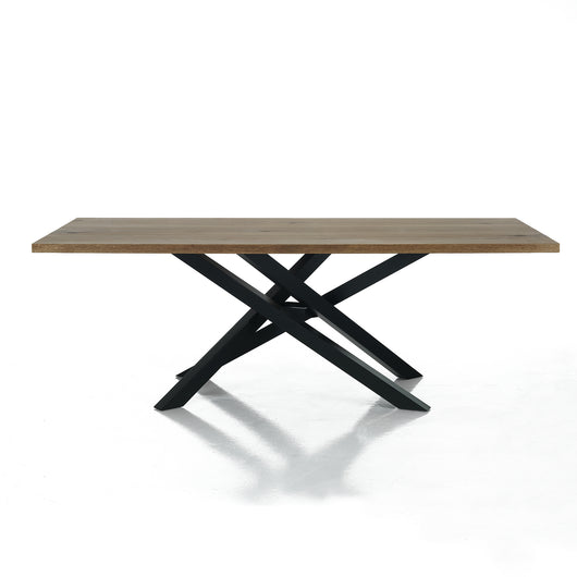 Tavolo IPSI in legno rovere con struttura in metallo nero