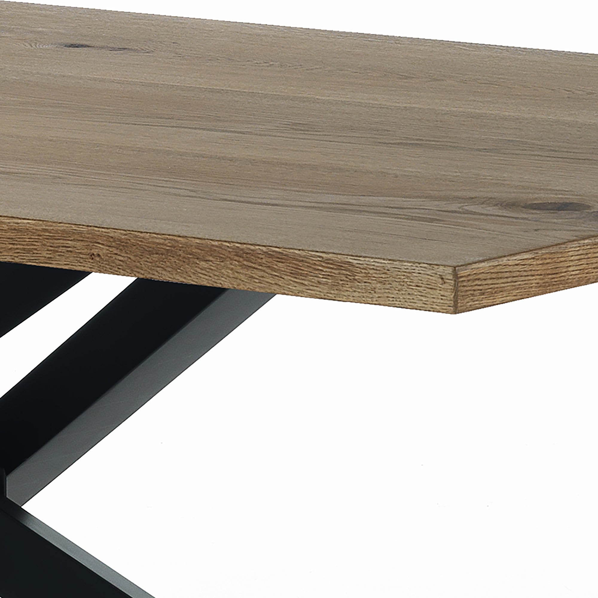 Tavolo IPSI in legno rovere con struttura in metallo nero