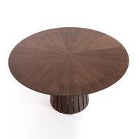Tavolo rotondo MALTA WALNUT in MDF noce e gambe nere