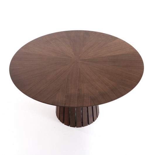 Tavolo rotondo MALTA WALNUT in MDF noce e gambe nere