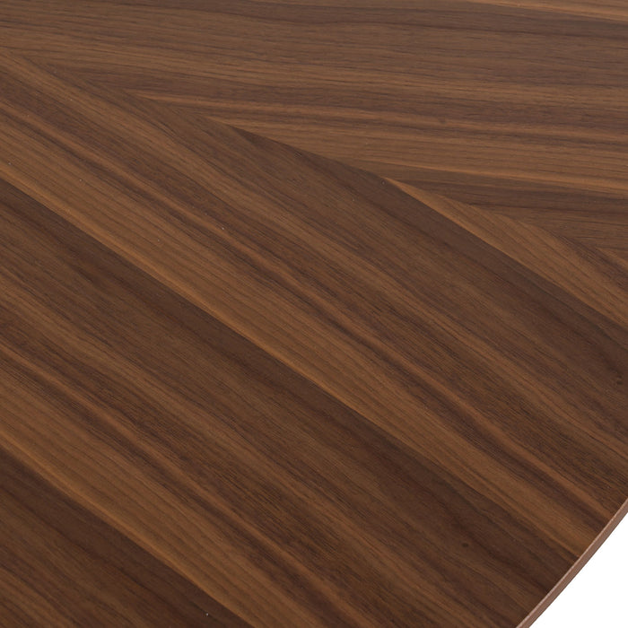 Tavolo rotondo MALTA WALNUT in MDF noce e gambe nere