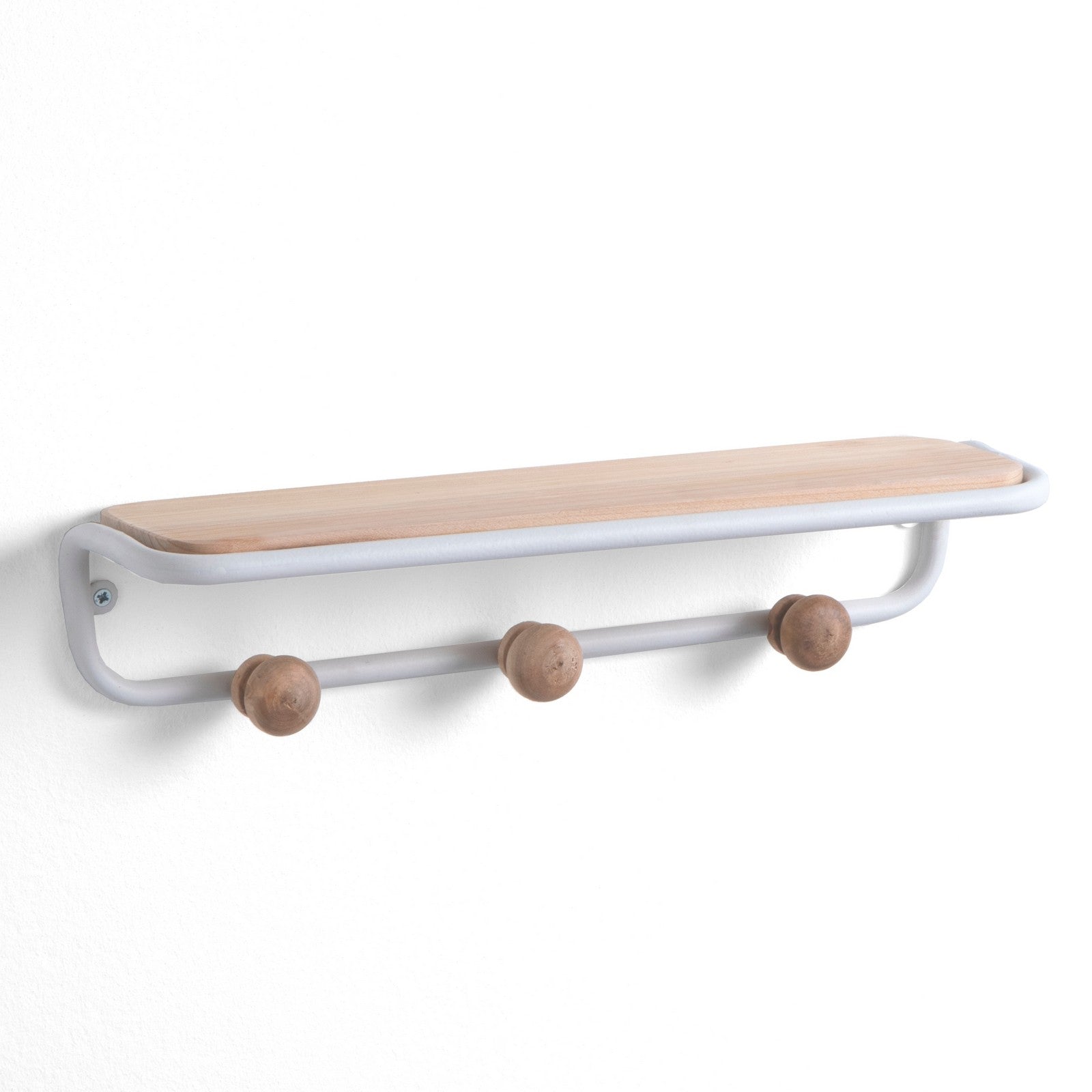 Mensola/appendiabiti OASIS in metallo nero e legno naturale