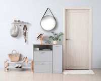 Mensola/appendiabiti OASIS in metallo nero e legno naturale