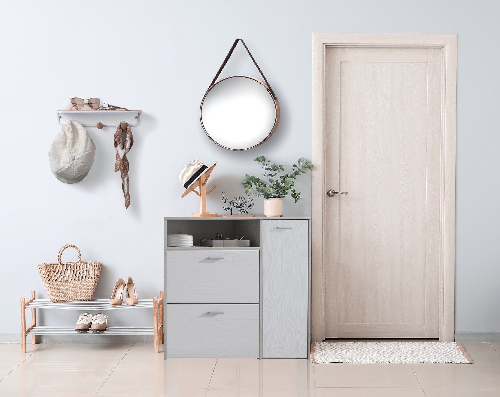 Mensola/appendiabiti OASIS in metallo nero e legno naturale