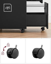 Mobiletto per ufficio mobiletto portaoggetti mobiletto basso 2 cassetti per cartelle sospese nero 12_0004813