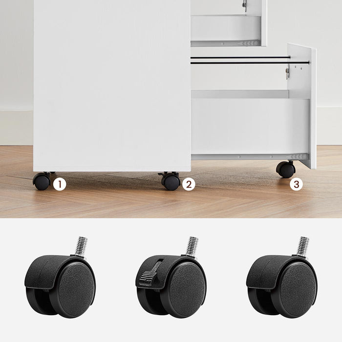 Mobiletto per ufficio mobiletto portaoggetti mobiletto basso 2 cassetti per cartelle sospese bianco 12_0004814