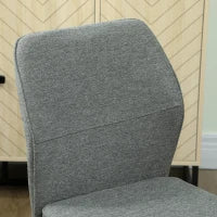 Set 2 Sedie da Pranzo Imbottite in Velluto con Schienale Ergonomico Senza Braccioli, Grigio