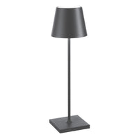 Lampada a led da tavolo Poldina Pro Grigio scuro ricaricabile e dimmerabile con batteria fino a 12 ore. Da uso esterno IP65