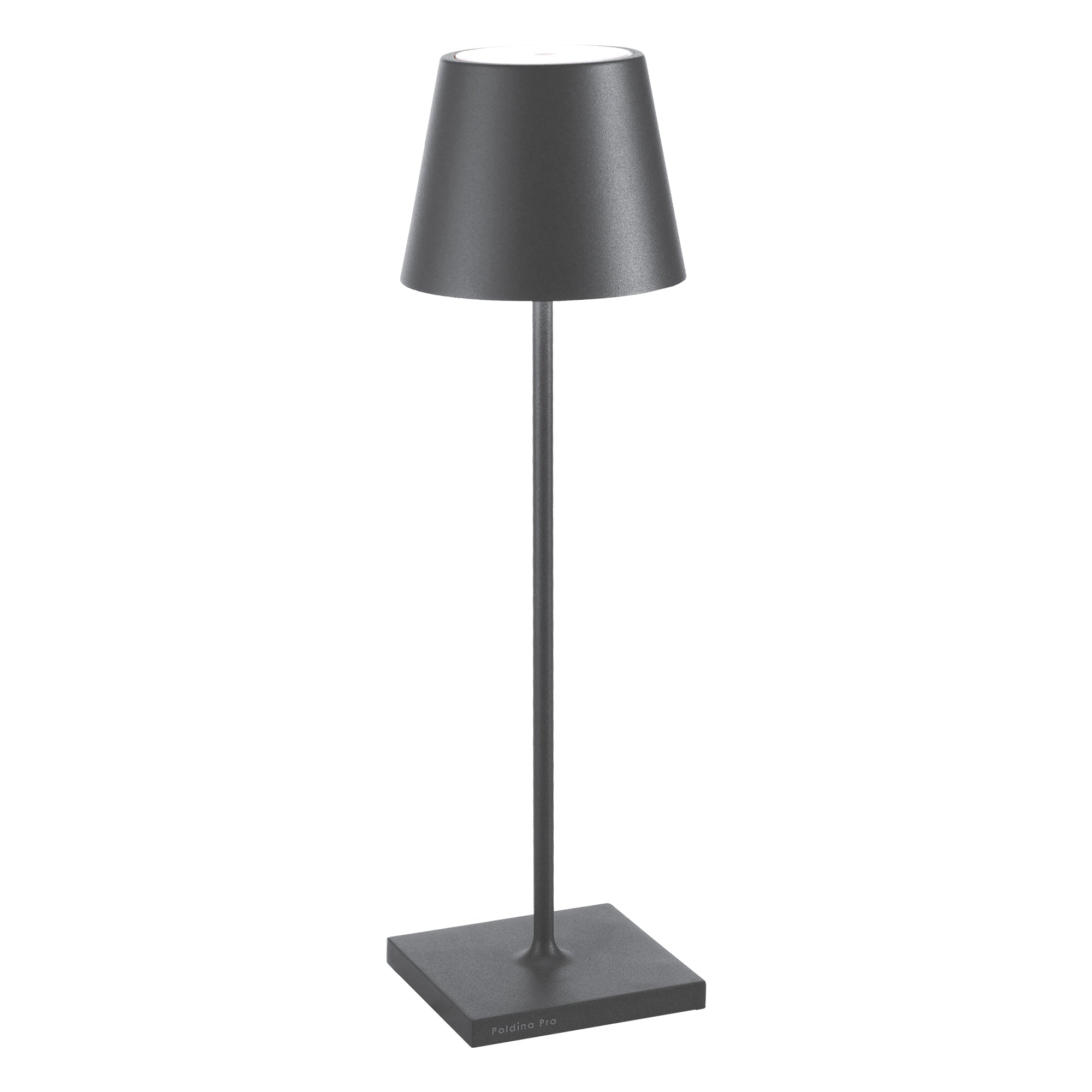 Zafferano Lampada a led da tavolo Poldina Pro Grigio scuro ricaricabile e dimmerabile con batteria fino a 12 ore. Da uso esterno IP65