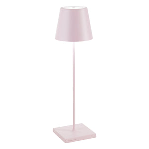 Lampada a led da tavolo Poldina Pro Rosa ricaricabile e dimmerabile con batteria fino a 12 ore. Da uso esterno IP65
