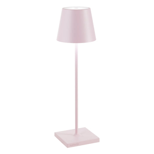 Lampada a led da tavolo Poldina Pro Rosa ricaricabile e dimmerabile con batteria fino a 12 ore. Da uso esterno IP65