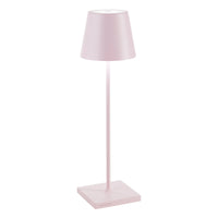 Zafferano Lampada a led da tavolo Poldina Pro Rosa ricaricabile e dimmerabile con batteria fino a 12 ore. Da uso esterno IP65