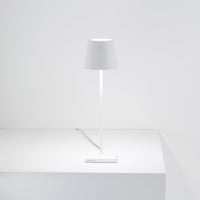 Lampada da Tavolo Poldina Corten 230V con spina LED Dimmerabile 11x38 cm - Design Moderno in Alluminio