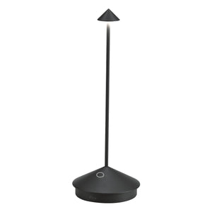 Lampada a led da tavolo Pina Pro Nero Opaco ricaricabile e dimmerabile senza fili Zafferano 2200-2700-3000K