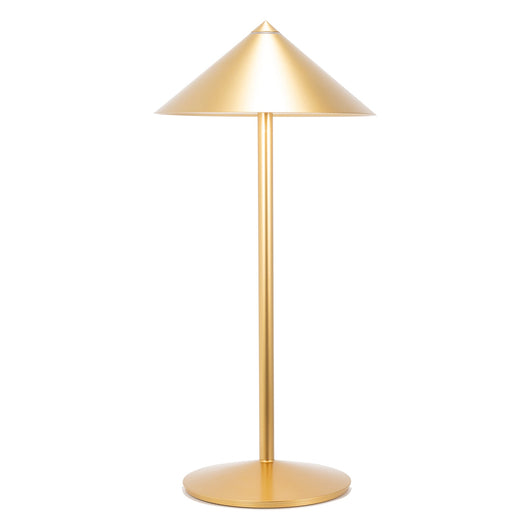 Zafferano Lampada da Tavolo Led Ricaricabile Pina L Desk - 6W, IP65, Dimmer Touch, Testa Magnetica, Design Moderno per Interni ed Esterni - Oro