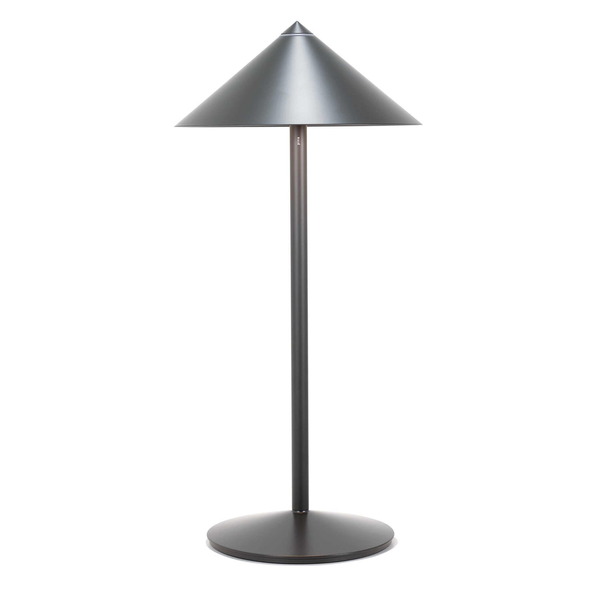 Zafferano Lampada da Tavolo Led Ricaricabile Pina L Desk - 6W, IP65, Dimmer Touch, Testa Magnetica, Design Moderno per Interni ed Esterni - Titanio