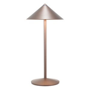 Zafferano Lampada da Tavolo Led Ricaricabile Pina L Desk - 6W, IP65, Dimmer Touch, Testa Magnetica, Design Moderno per Interni ed Esterni - Bronzo