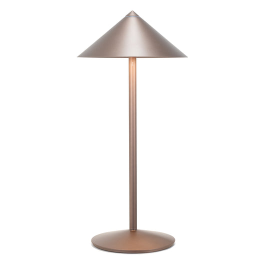 Zafferano Lampada da Tavolo Led Ricaricabile Pina L Desk - 6W, IP65, Dimmer Touch, Testa Magnetica, Design Moderno per Interni ed Esterni - Bronzo