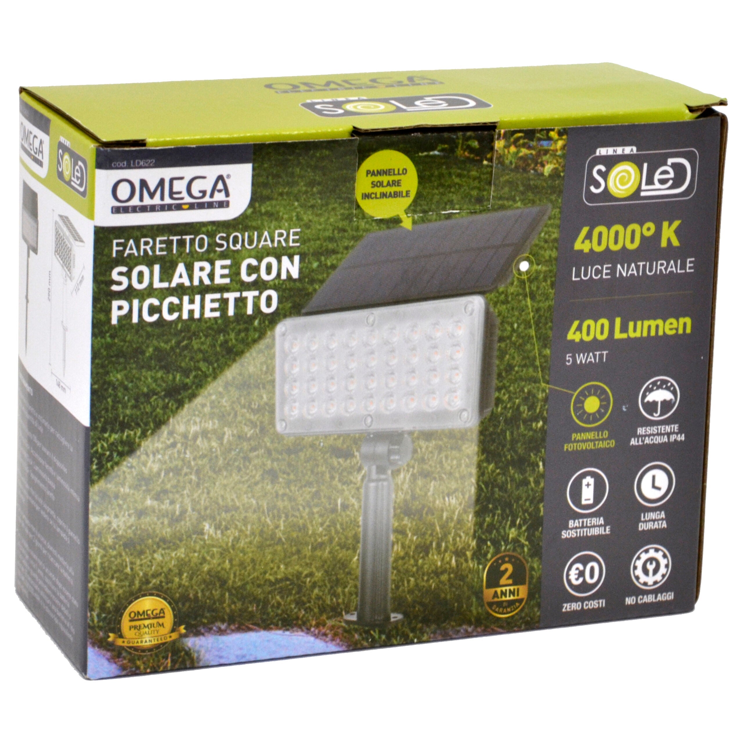 Faretto Solare Square 10 W con picchetto