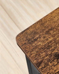 Set di 2 sedie da pranzo con struttura in acciaio stile industriale per soggiorno cucina marrone rustico e nero 12_0004935