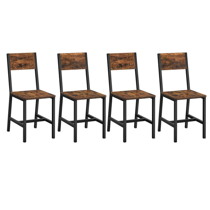 Set di 2 sedie da pranzo con struttura in acciaio in stile industriale per sala da pranzo soggiorno cucina marrone rustico e nero 12_0004931