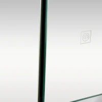 kleankin Armadietto con Specchio da Bagno a Parete in MDF con 3 Armadietti, 3 Ripiani e Luce LED, 90x15x65 cm, Nero