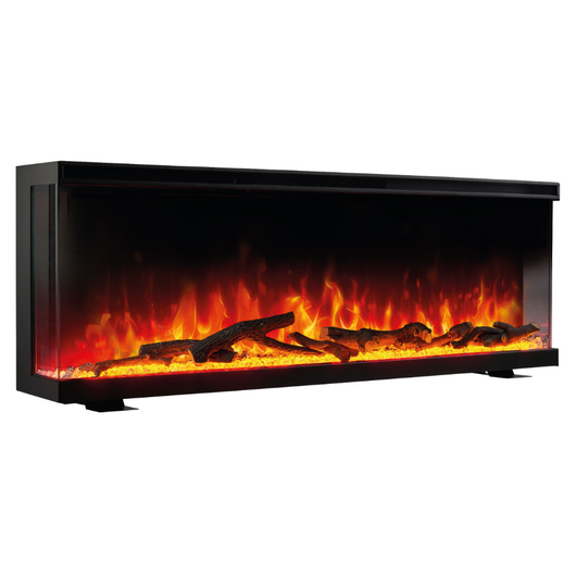Camino elettrico LEA - Caminetto 3-in-1 con vista panoramica, riscaldamento, effetto fiamma 3D, 12 colori di fiamma, telecomando - 36 pollici
