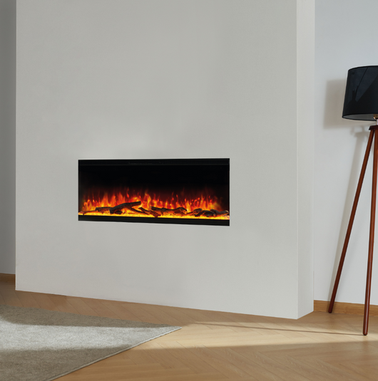 Camino elettrico LEA - Caminetto 3-in-1 con vista panoramica, riscaldamento, effetto fiamma 3D, 12 colori di fiamma, telecomando - 36 pollici