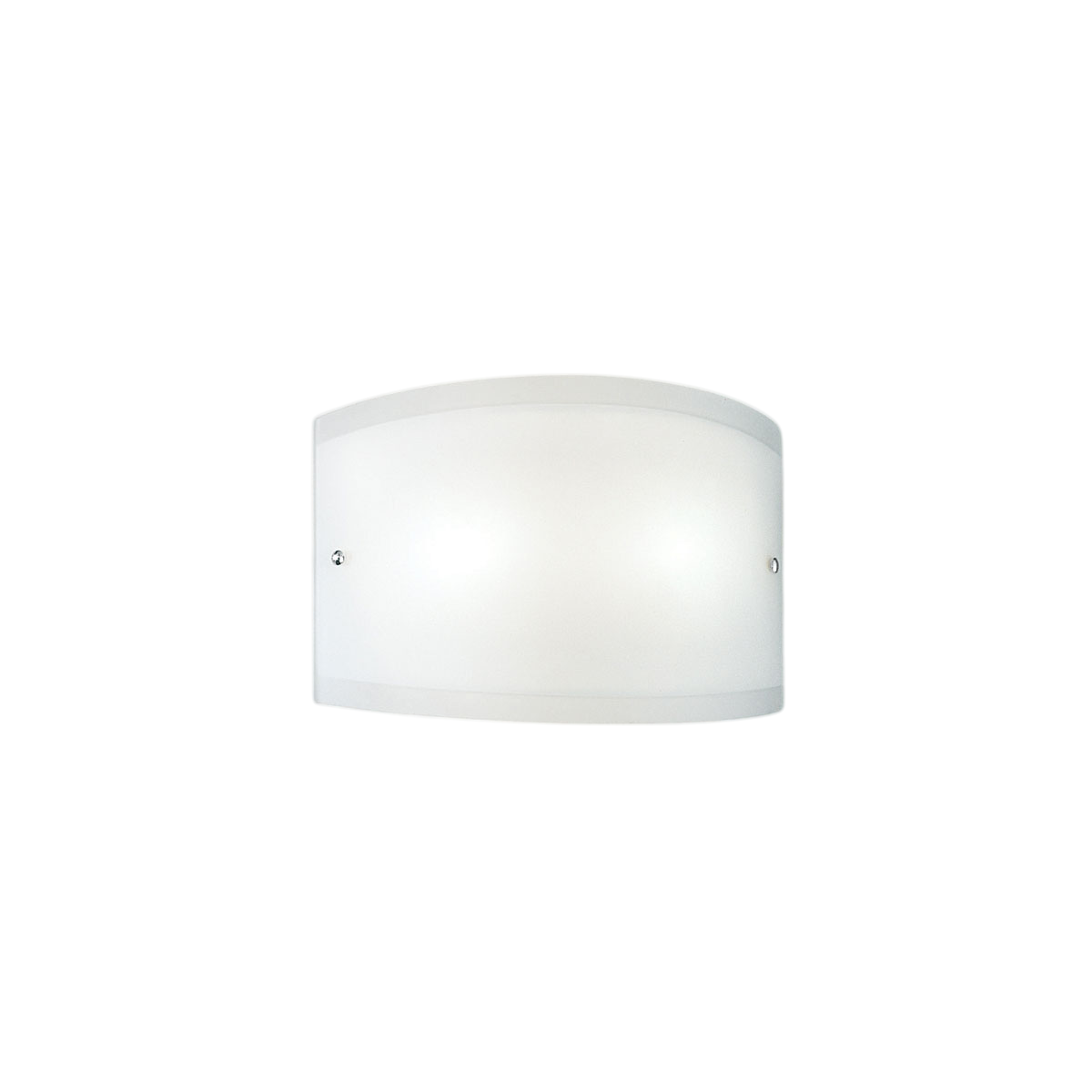 Applique Lecce in vetro satinato bianco 27x12cm, 1 luce E27 max 42W, IP20, Lampada da muro e montatura metallo con dettagli cromo, lampadina esclusa