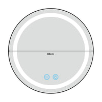 Specchio LED da Parete Maratea Multifunzionale Ø60 cm Cornice Argentata pro.tec