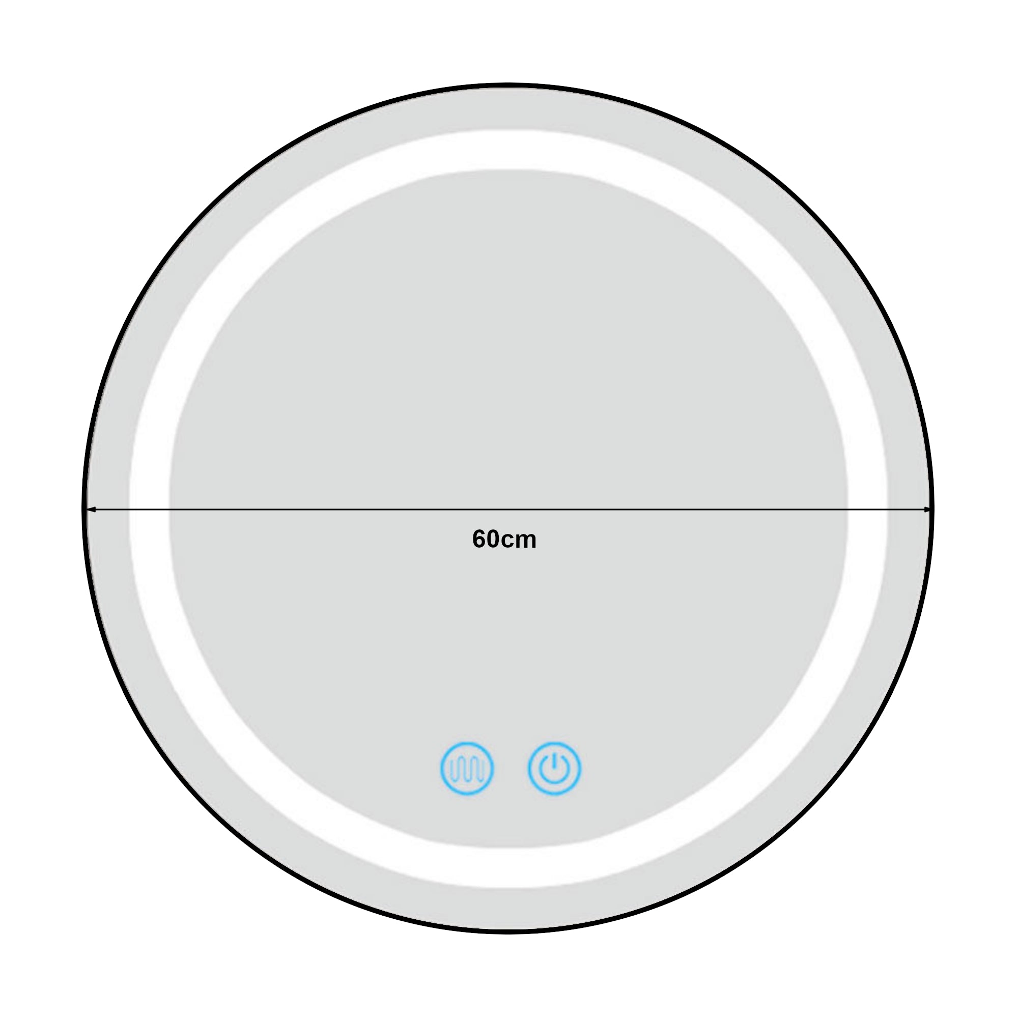 Specchio LED da Parete Maratea Multifunzionale Ø60 cm Cornice Argentata pro.tec