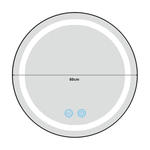 Specchio LED da Parete Maratea Multifunzionale Ø60 cm Cornice Argentata pro.tec