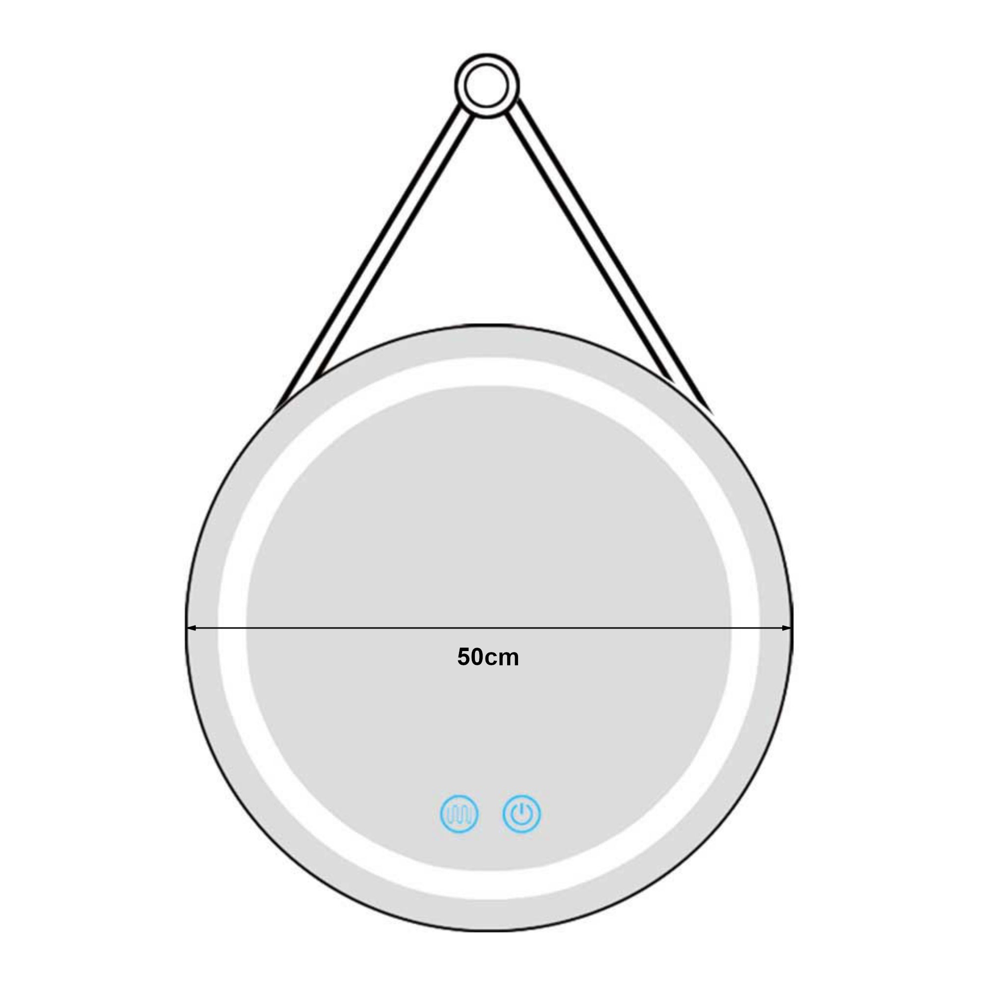 Specchio LED da Parete Picerno Ø50 cm Cornice Dorata pro.tec