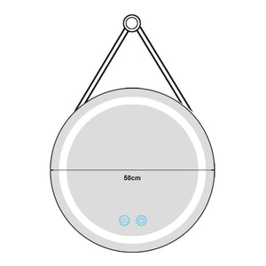 Specchio LED da Parete Picerno Ø50 cm Cornice Dorata pro.tec