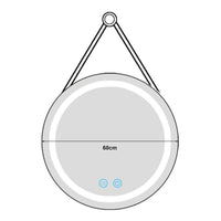 Specchio LED da Parete Picerno Ø60 cm Cornice Dorata pro.tec